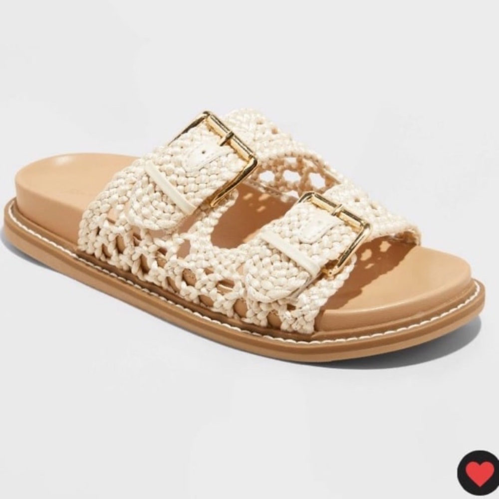 Universal Thread Off White Kylie Woven Sandals new